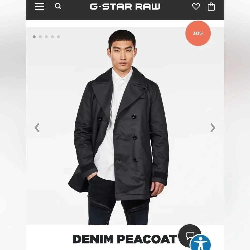 G star Raw size small denim peacoat